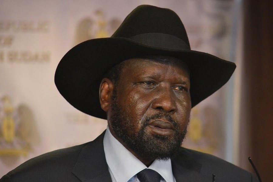 South Sudan President Salva Kiir address a news conference at the Presidential State House following renewed fighting in South Sudan's capital Juba, July 8, 2016. Reuters.