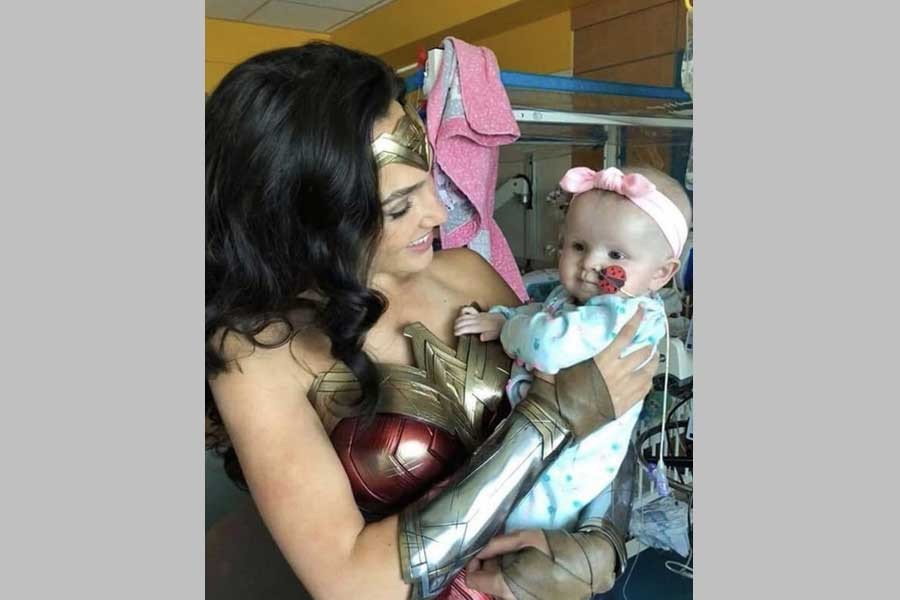 Gal Gadot pays visits to hospitals as Wonder Woman