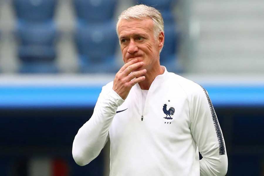 Football - World Cup - France Training - Saint Petersburg Stadium, Saint Petersburg Russia - July 9, 2018 France coach Didier Deschamps during training. Reuters