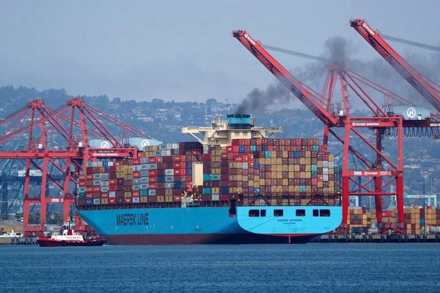 A container ship is shown at port in Long Beach, California, US, July 16, 2018. Reuters