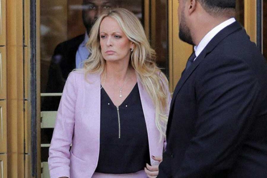 Adult-film actress Stephanie Clifford, also known as Stormy Daniels, departs federal court in the Manhattan borough of New York City, New York, US, April 16, 2018. Reuters/File Photo