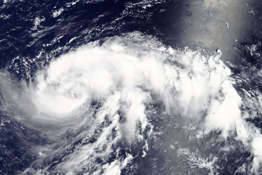 NASA's Terra satellite provided a visible look at Tropical Storm Jongdari in the Northwestern Pacific Ocean on Wednesday — NASA photo