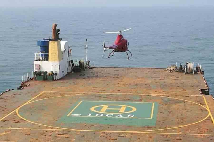 The newly developed Xiangying-200 unmanned helicopter in flight. Image: CCTV screenshot