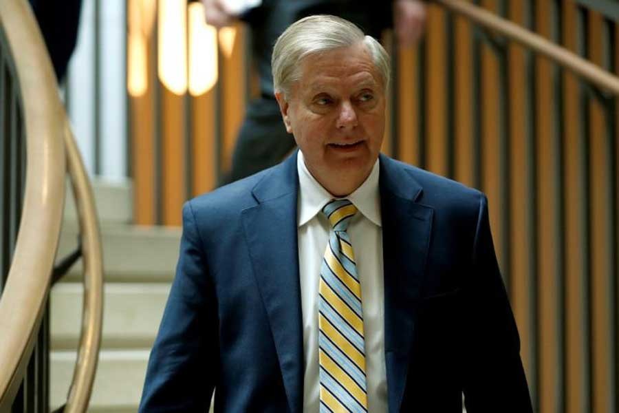 Senator Lindsey Graham (R-SC) arrives for a closed-door briefings on Syria for the US Senate on Capitol Hill in Washington, US, April 17, 2018. Reuters/Files