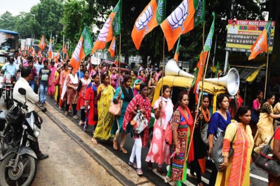 A procession of BJP activists has been out in support of the NCR