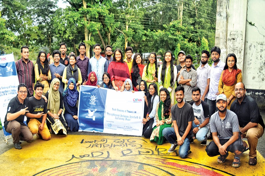 Participants of the Youth Training of Trainers held at Shahjalal University of Science and Technology, Sylhet