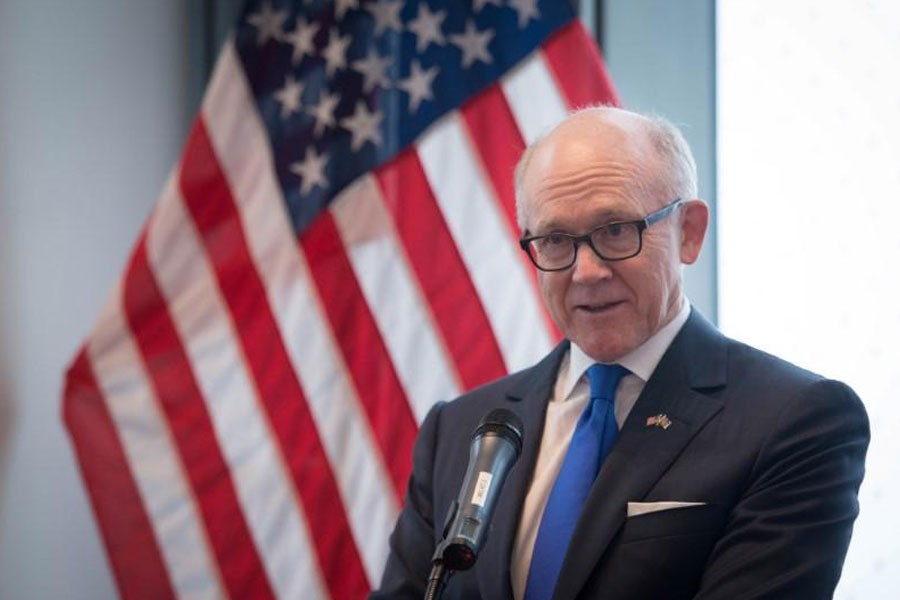 United States ambassador to the Court of St James Woody Johnson speaks during a press preview at the new United States embassy building near the River Thames in London, Britain December 13, 2017 – Reuters photo