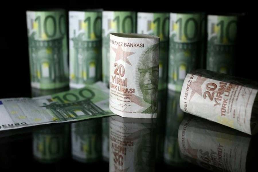 Turkish Lira and Euro banknotes are seen in this picture illustration taken June 25, 2018. Reuters/Illustration