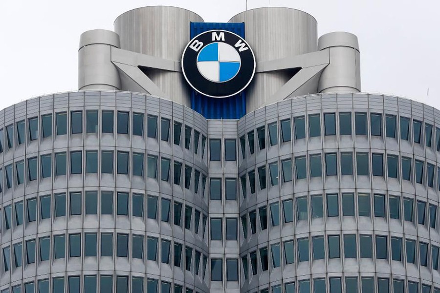 The logo of German car manufacturer BMW visible at the headquarters in Munich, Germany on March 21 last — AP photo