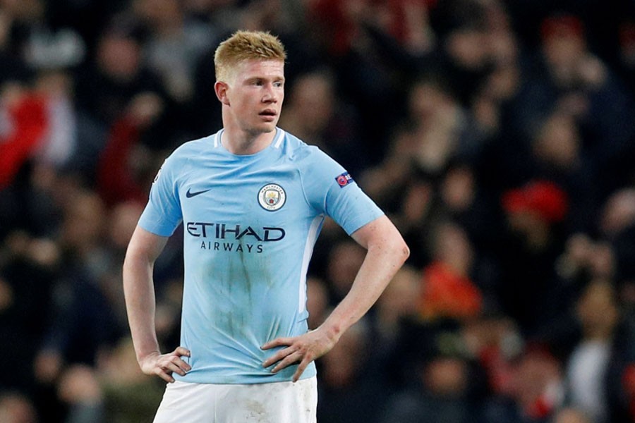 Manchester City's Kevin De Bruyne in Champions League action at Etihad Stadium, Manchester, Britain - Reuters