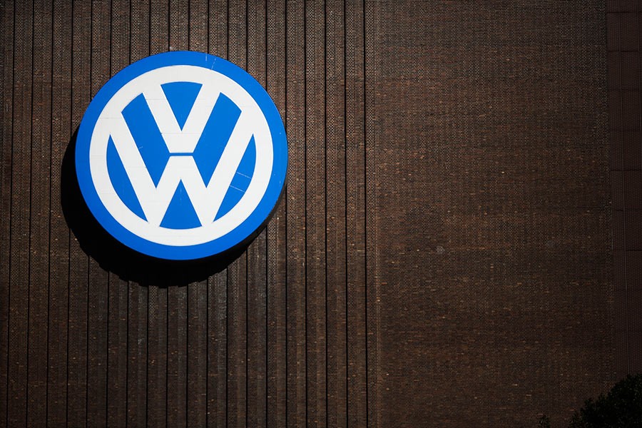 The logo of German automaker Volkswagen seen in this Reuters file photo