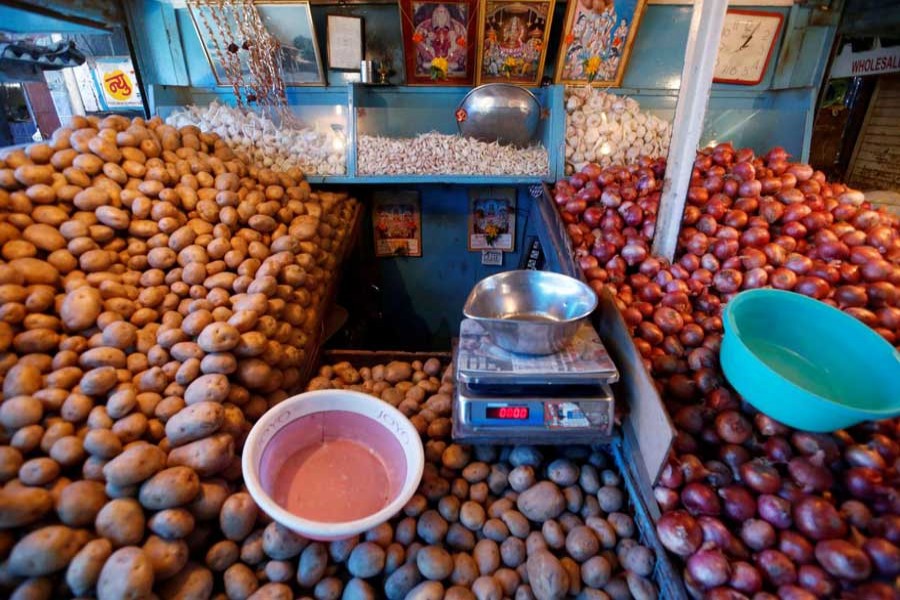 A vegetables shop is pictured at a market area in Mumbai, India, September 12, 2018. Reuters