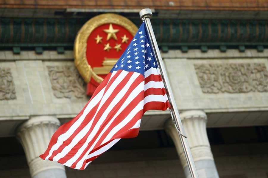 A US flag is seen during a welcoming ceremony in Beijing, China, November 9, 2017. Reuters/File Photo