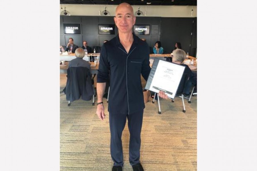 Amazon boss attends board meeting in pyjamas