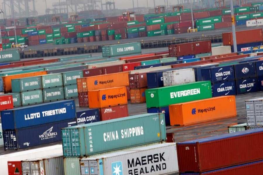 Shipping containers are seen at the Port Newark Container Terminal in Newark, New Jersey, US on July 2, 2009. Reuters/File Photo