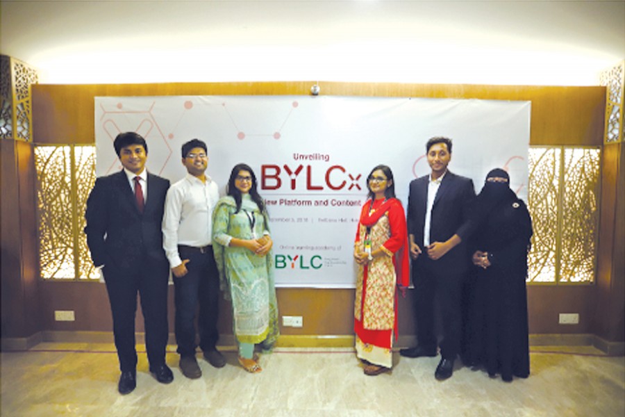 The members of the online learning venture of Bangladesh Youth Leadership Centre (BYLC)