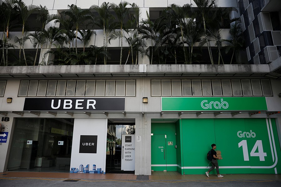 A view of Uber and Grab offices in Singapore on March 26 last — Reuters/File