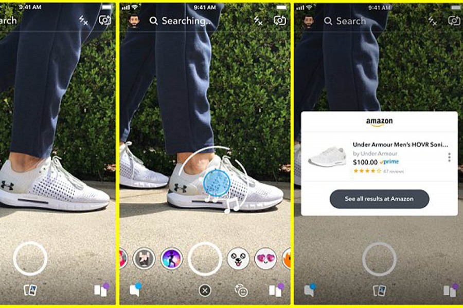 The visual search function will allow Snapchat users to point its camera at an item or barcode and buy it from Amazon