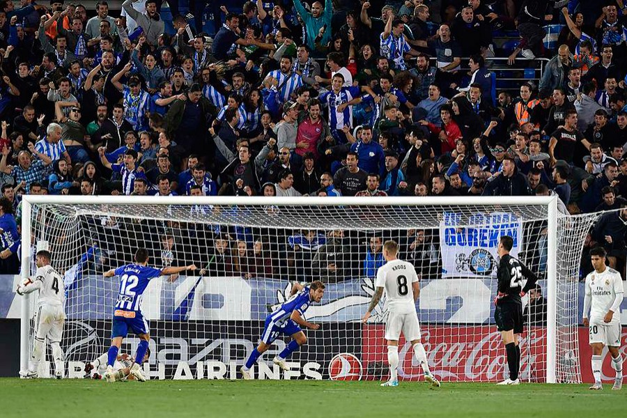 Alaves compounded the misery on Real Madrid supporters with a dramatic injury-time winner in Saturday's clash of La Liga — AP photo