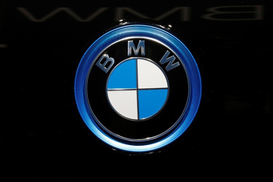 The BMW logo is seen on the second press day of the Paris auto show, in Paris, France, October 3, 2018. Reuters