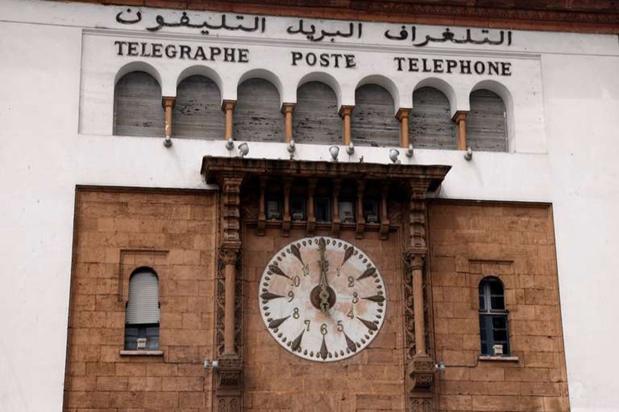 The clock of the post office of Rabat. Reuters photo