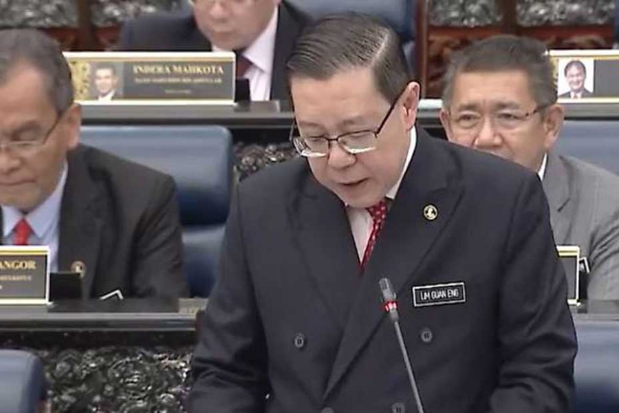 Malaysia's Finance Minister Lim Guan Eng delivering the budget speech in parliament on Friday (Nov 2)