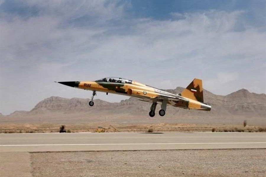 A view of the newly unveiled Iranian fighter jet in Tehran, Iran, August 21, 2018. Tasnim News Agency/via Reuters