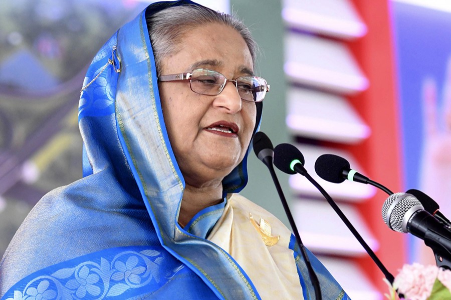 Prime Minister Sheikh Hasina seen in this undated Focus Bangla photo