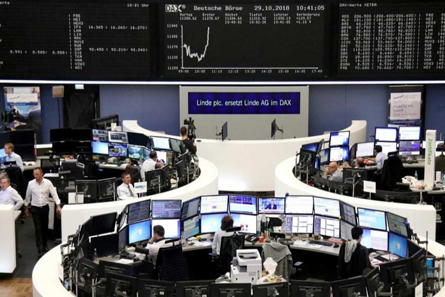 The German share price index DAX graph is pictured at the stock exchange in Frankfurt, Germany, October 29, 2018. Reuters/Staff