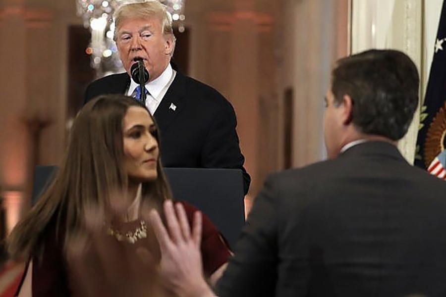 A visibly angry Donald Trump had branded Jim Acosta an "enemy of the people" on national television. Internet photo