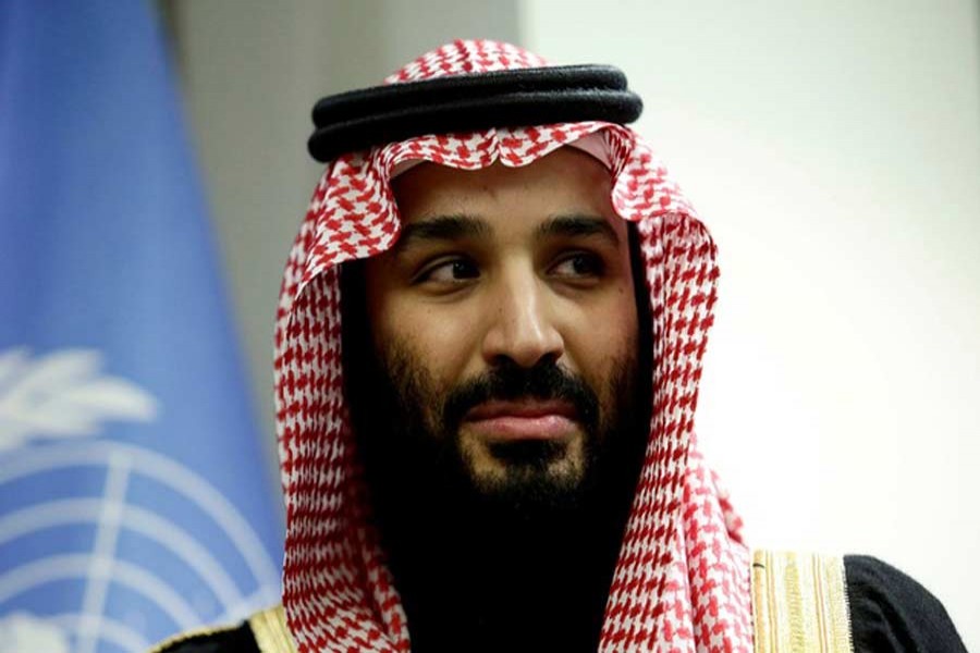 Saudi Arabia's Crown Prince Mohammed bin Salman during a meeting with UN Secretary-General Antonio Guterres at the United Nations in New York on Mar 27, 2018. Reuters/File Photo