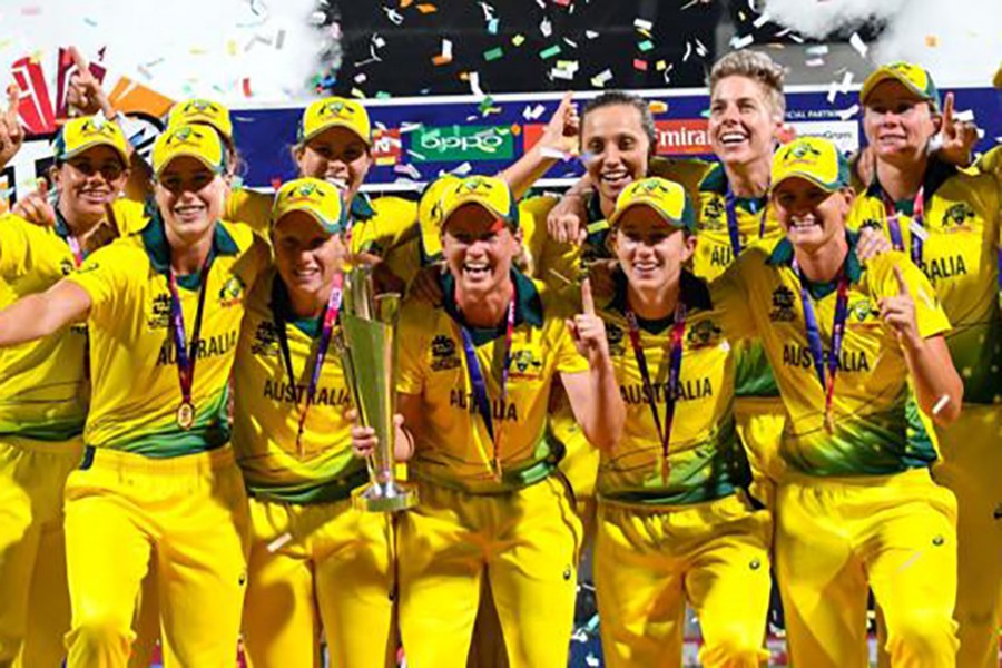 The Aussies claimed an emphatic eight-wicket win over the Englishwomen to secure their fourth Women's World Twenty20 title. Photo: Collected