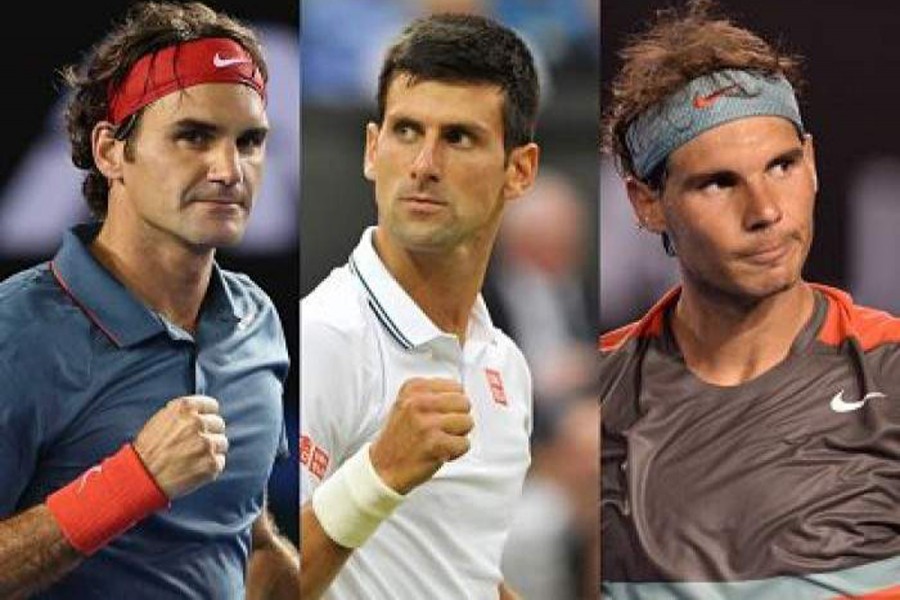 (From left to right) Federer, Djokovic, and Nadal are seen in this photo collage — Collected