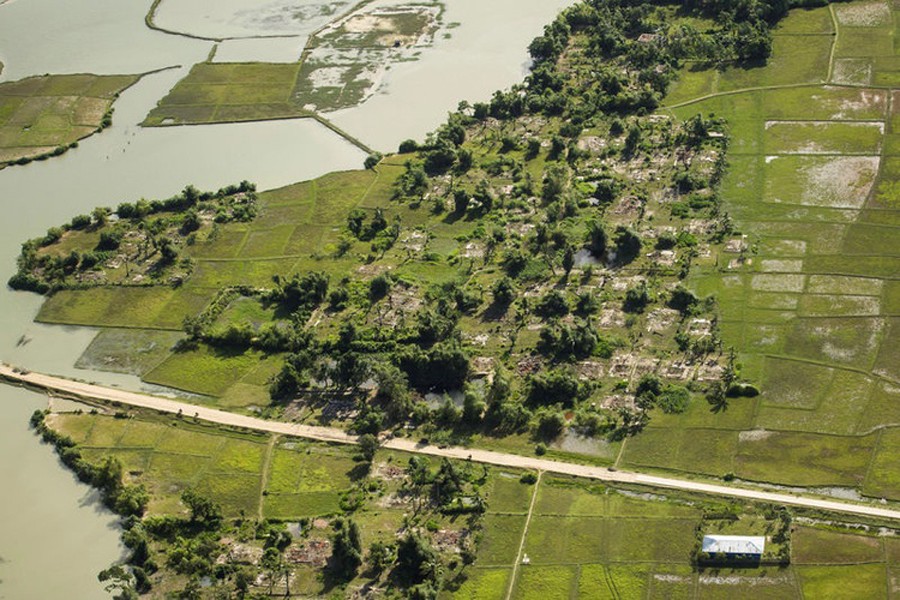 Aerial view of a burnt Rohingya village near Maungdaw in Rakhine state, Myanmar, September 20, 2018. Reuters/Files