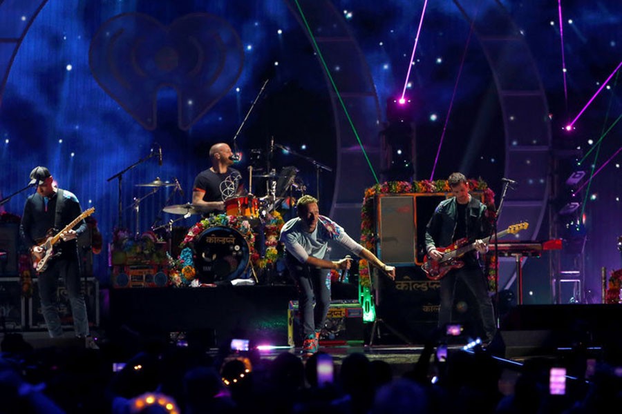 Coldplay performs during the iHeartRadio Music Festival at T-Mobile Arena in Las Vegas. Reuters photo