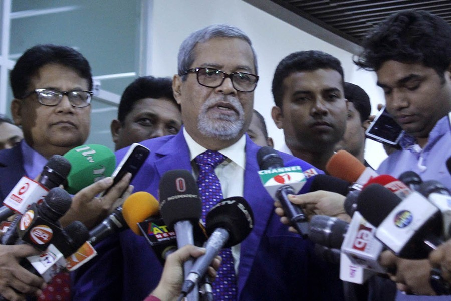 Focus Bangla photo shows Chief Election Commissioner KM Nurul Huda