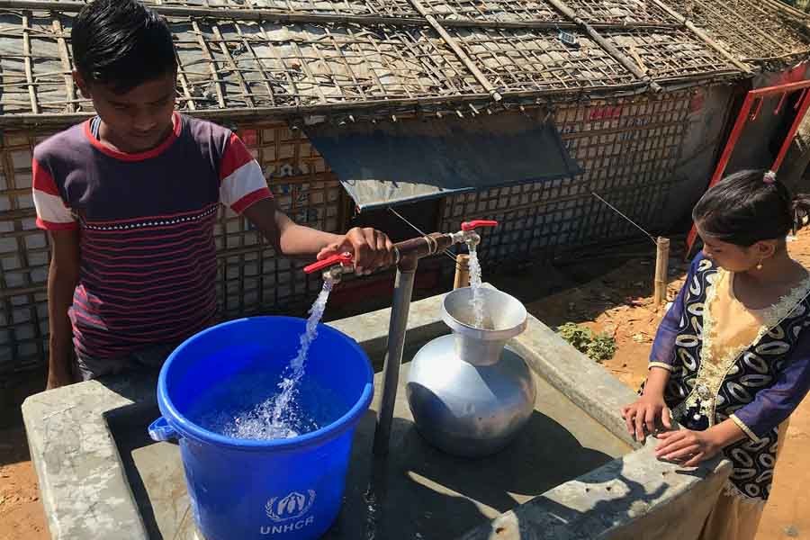 UNHCR, partners help to bring safe water for Rohingyas