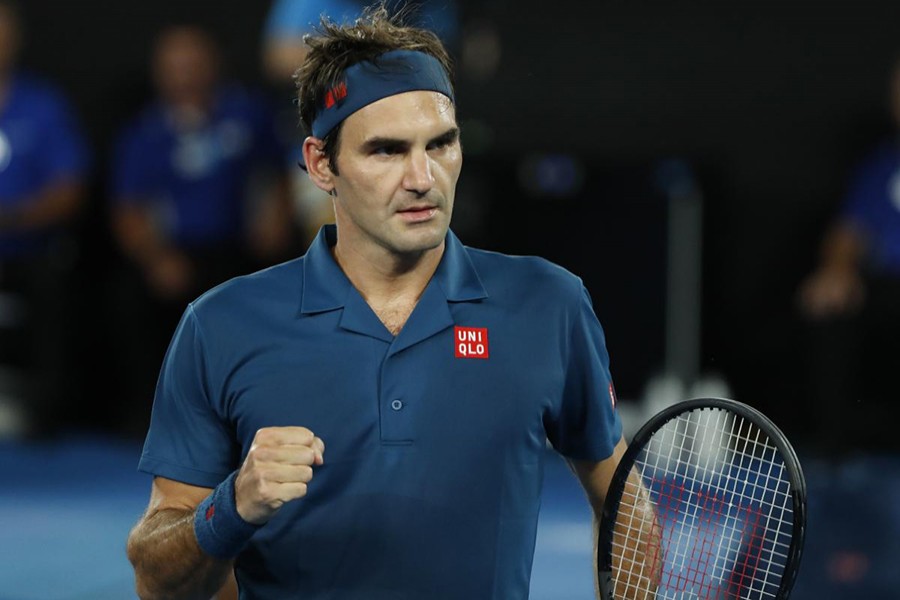 Switzerland's Roger Federer reacts during the match against Taylor Fritz of the US — Reuters photo