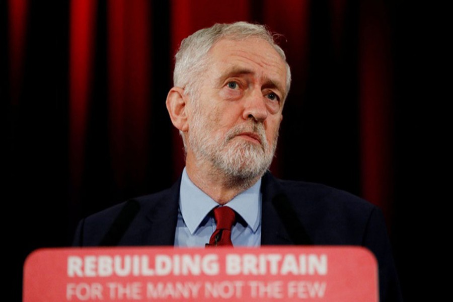 Jeremy Corbyn, Leader of the Labour Party, pauses as he gives a speech days after he called a vote of no confidence in Prime Minister Theresa May's government, in Hastings, Britain, January 17, 2019. Reuters/Files