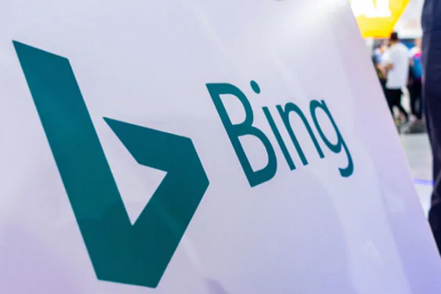 A sign of Microsoft Corp's Bing search engine is seen at the World Artificial Intelligence Conference (WAIC) in Shanghai, China, September 21, 2018. Reuters/Files