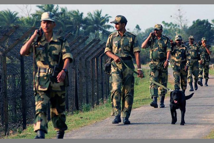 BSF men patrolling a border area. Internet photo