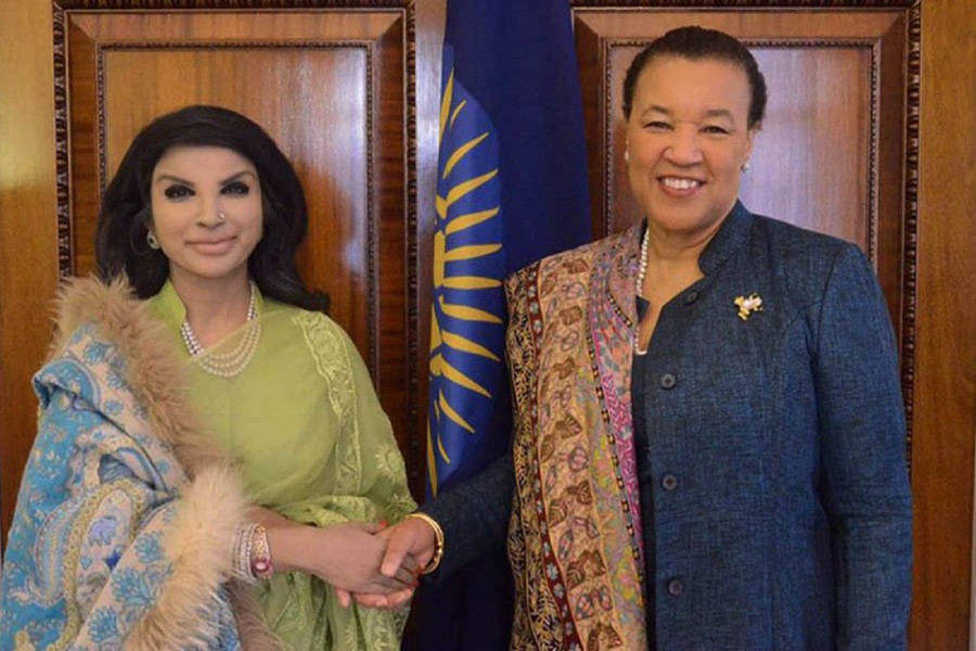 Saida Muna Tasneem and Commonwealth Secretary General Patricia Scotland