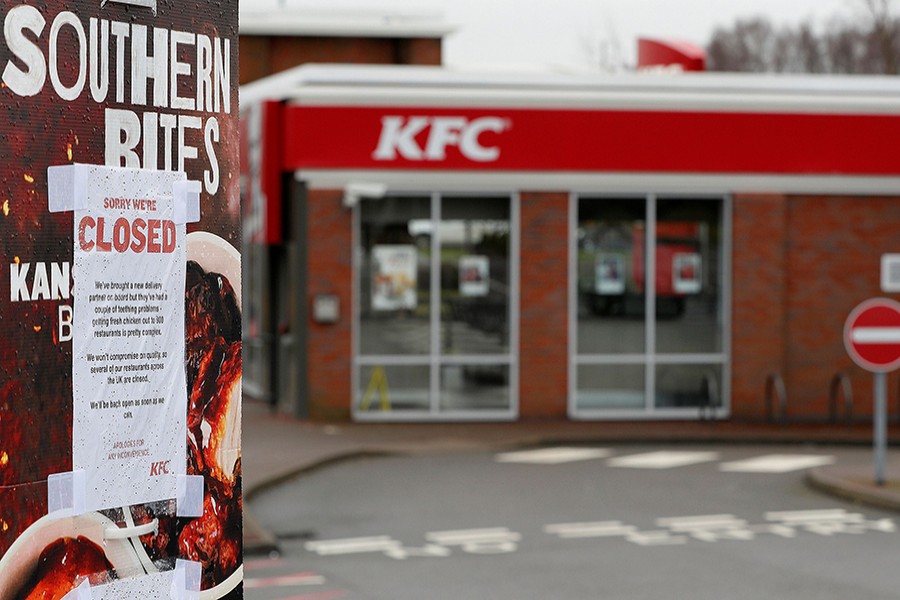 A closed sign hangs on the drive through of a KFC restaurant — Thomson Reuters file photo used only for representation