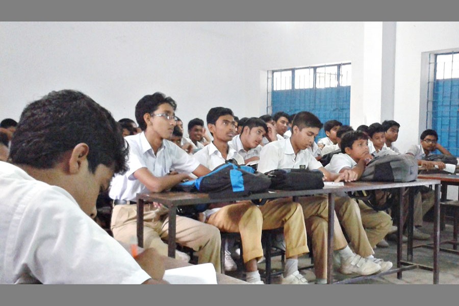 Students at a school in Rajshahi. Photo: Collected