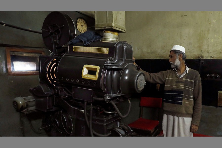 Projection room in a Peshawar cinema. Photo: Reuters