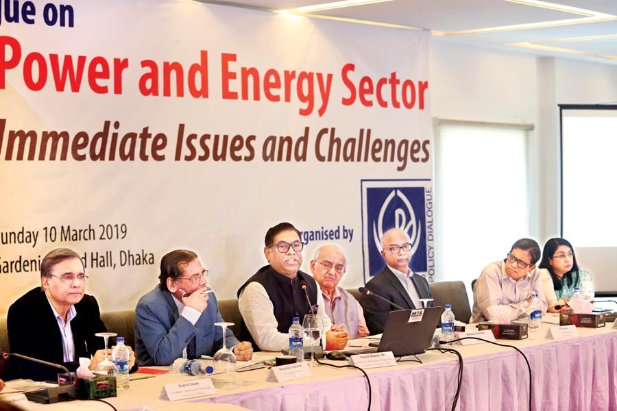 State Minister for Power, Energy and Mineral Resources Nasrul Hamid speaking at a seminar on challenges of power and energy sector, organised by Centre for Policy Dialogue (CPD) in the capital on Sunday — FE Photo