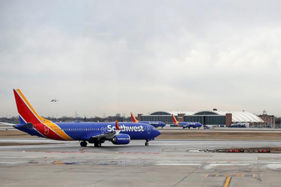 A Southwest Airlines Co Boeing 737 MAX 8 aircraft taxis to the maintenance area after landing at Midway International Airport in Chicago, Illinois, US on March 13, 2019 — Reuters photo