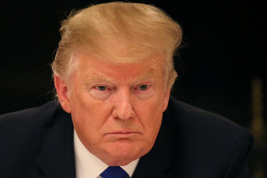 US President Donald Trump participates in an American Workforce Policy Advisory Board meeting in the White House State Dining Room in Washington, US on March 6, 2019 — Reuters photo