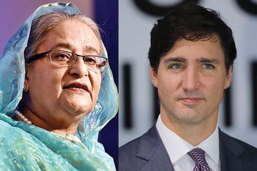 Act together against terrorism, Hasina, Trudeau urge world