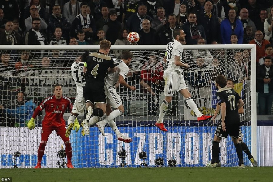 De Ligt put Ajax into dreamland when he rose above two players to power in a header and give his side the lead they deserved - AP photo